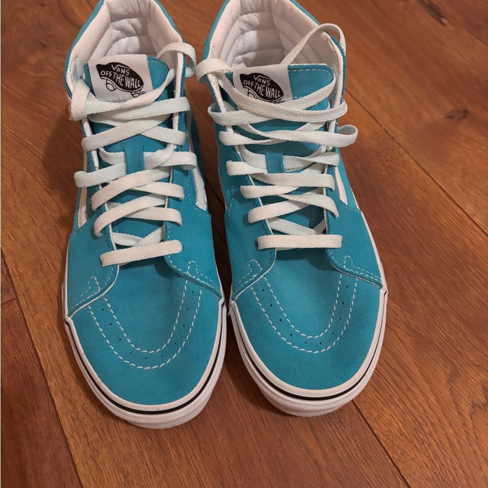 Vans Kids High-Top Sneakers - Teal and White